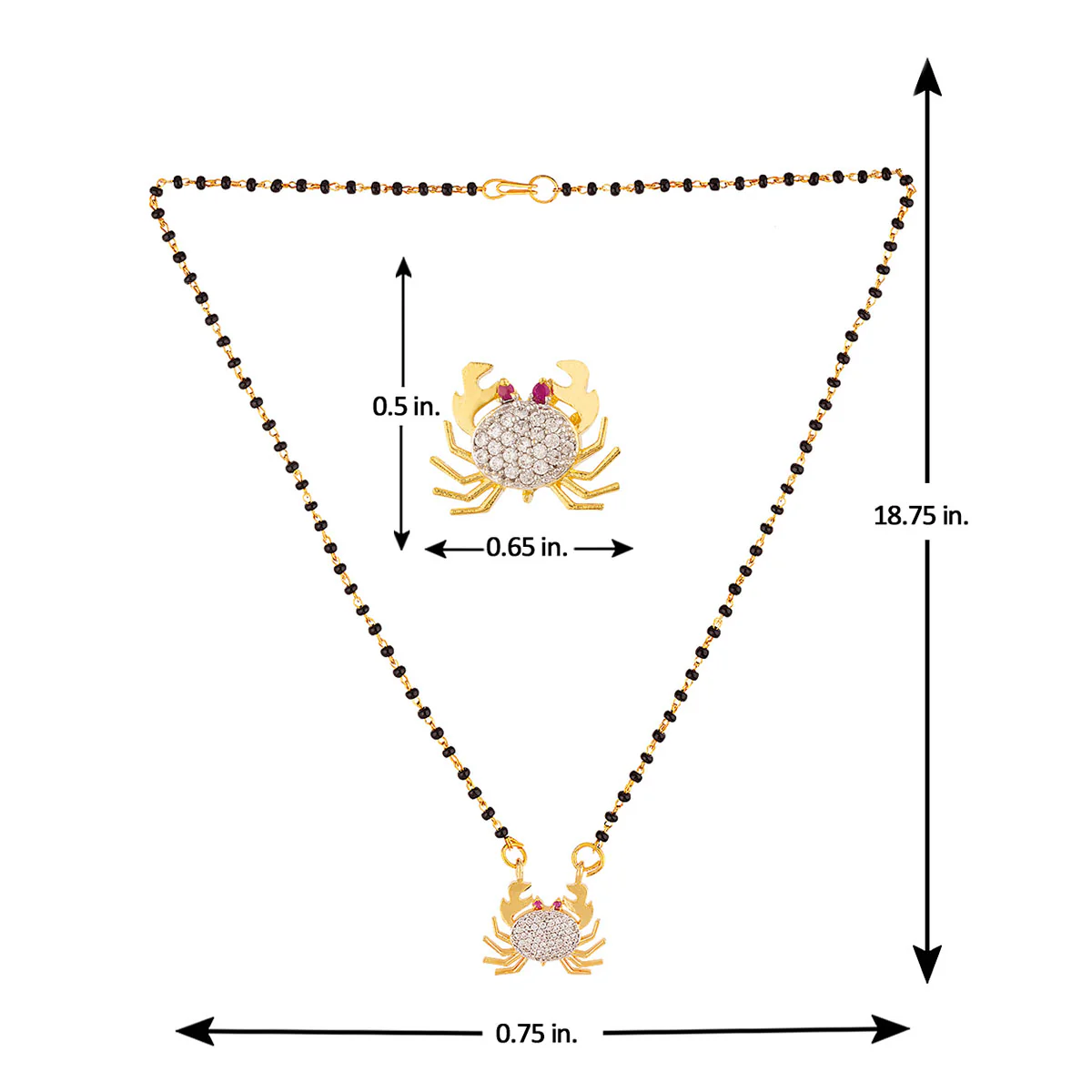 Zodiac Cancer CZ Gems Adorned Mangalsutra - Image 6