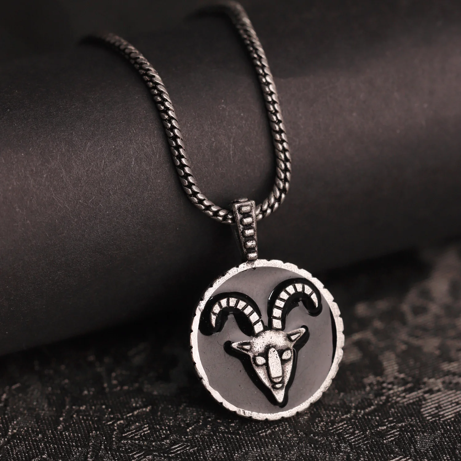 Evil Eye Capricorn Zodiac Black Oxidised Pendant
