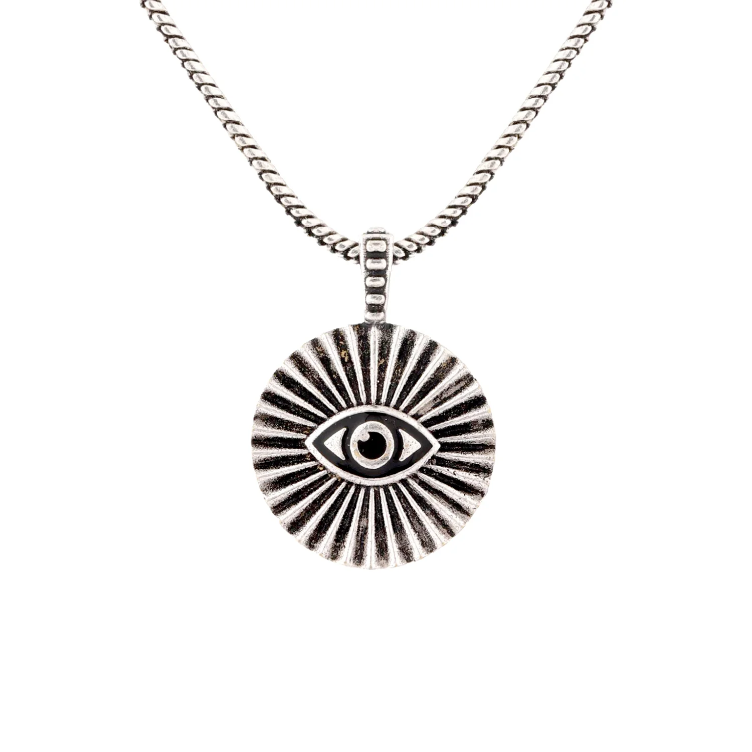 Evil Eye Capricorn Zodiac Black Oxidised Pendant - Image 6