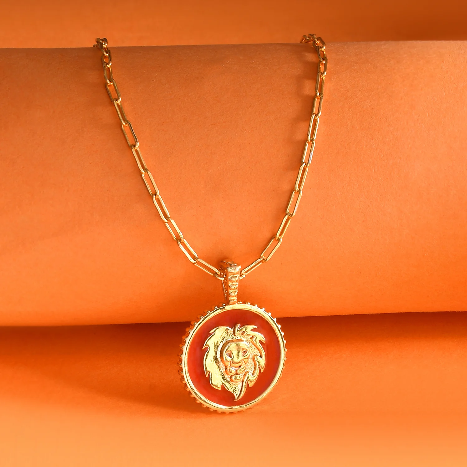 Zodiac Leo And Evil Eye Reversible Pendant