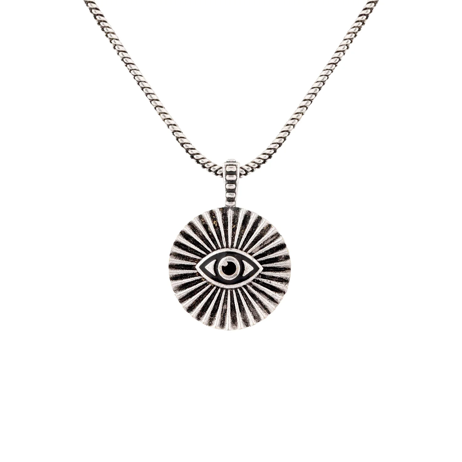 Evil Eye Leo Zodiac Black Oxidised Pendant - Image 6