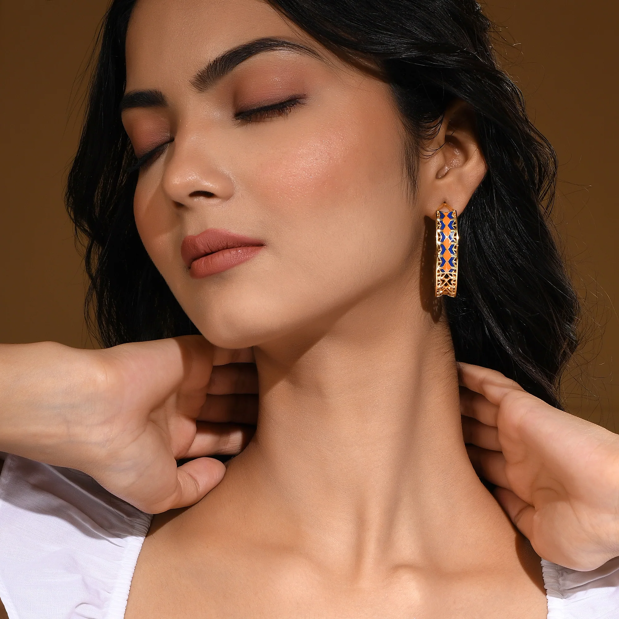Zulu Jamila Enameled Statement Hoops - Image 2