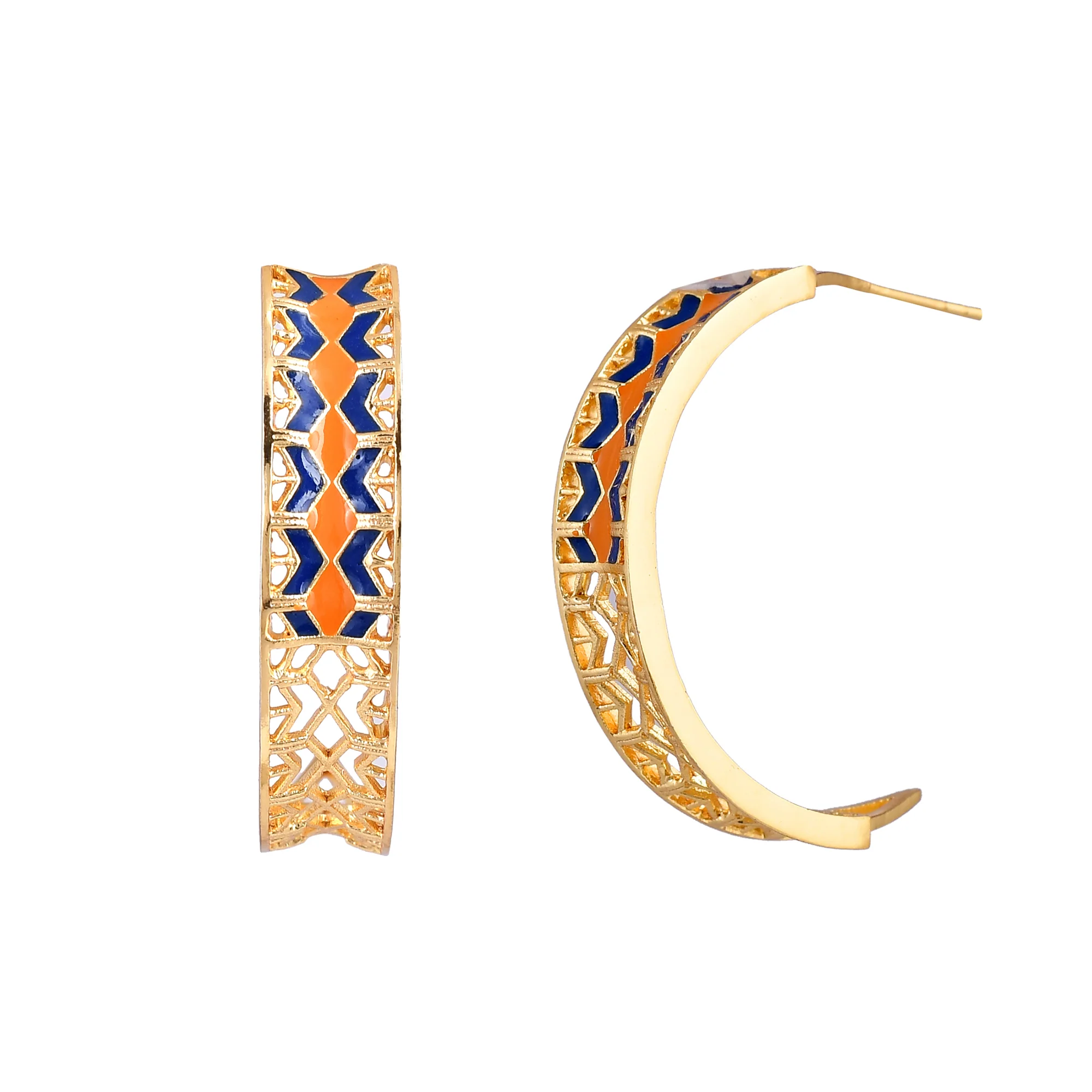 Zulu Jamila Enameled Statement Hoops - Image 3