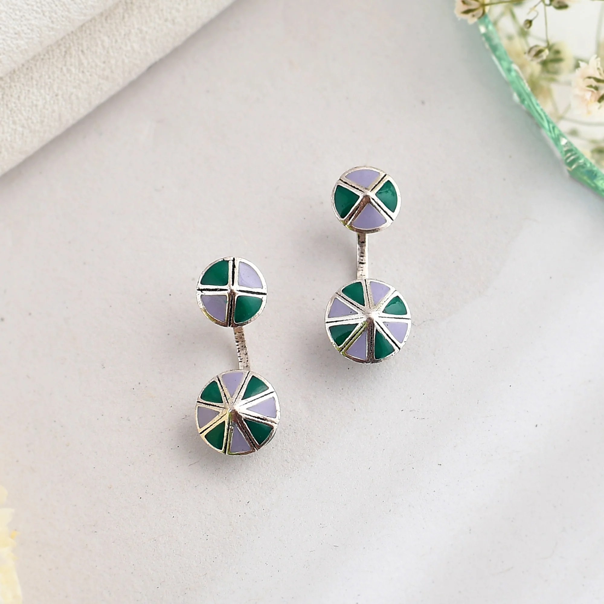 Zulu Mpho Enameled Ear Jacket Earrings