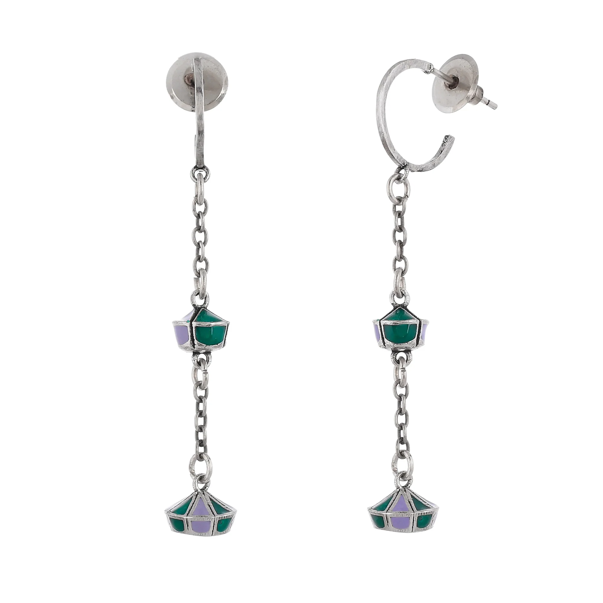 Zulu Zola Enameled Dangle Hoop - Image 4