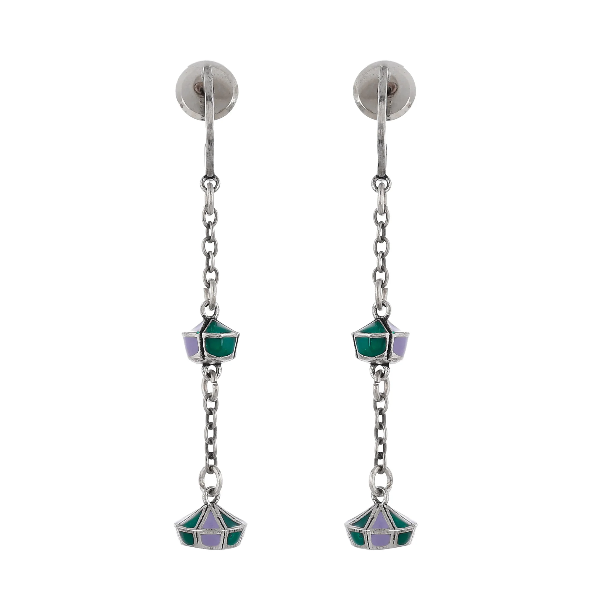 Zulu Zola Enameled Dangle Hoop - Image 5